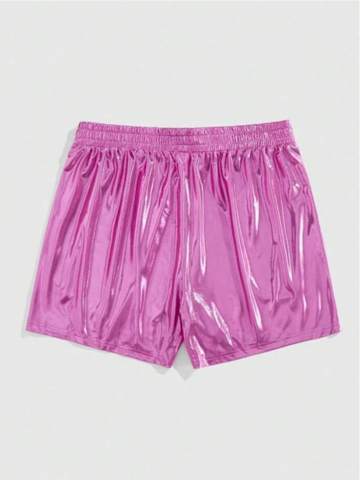 Men's Street Life Y2K Solid Color Shiny Shorts